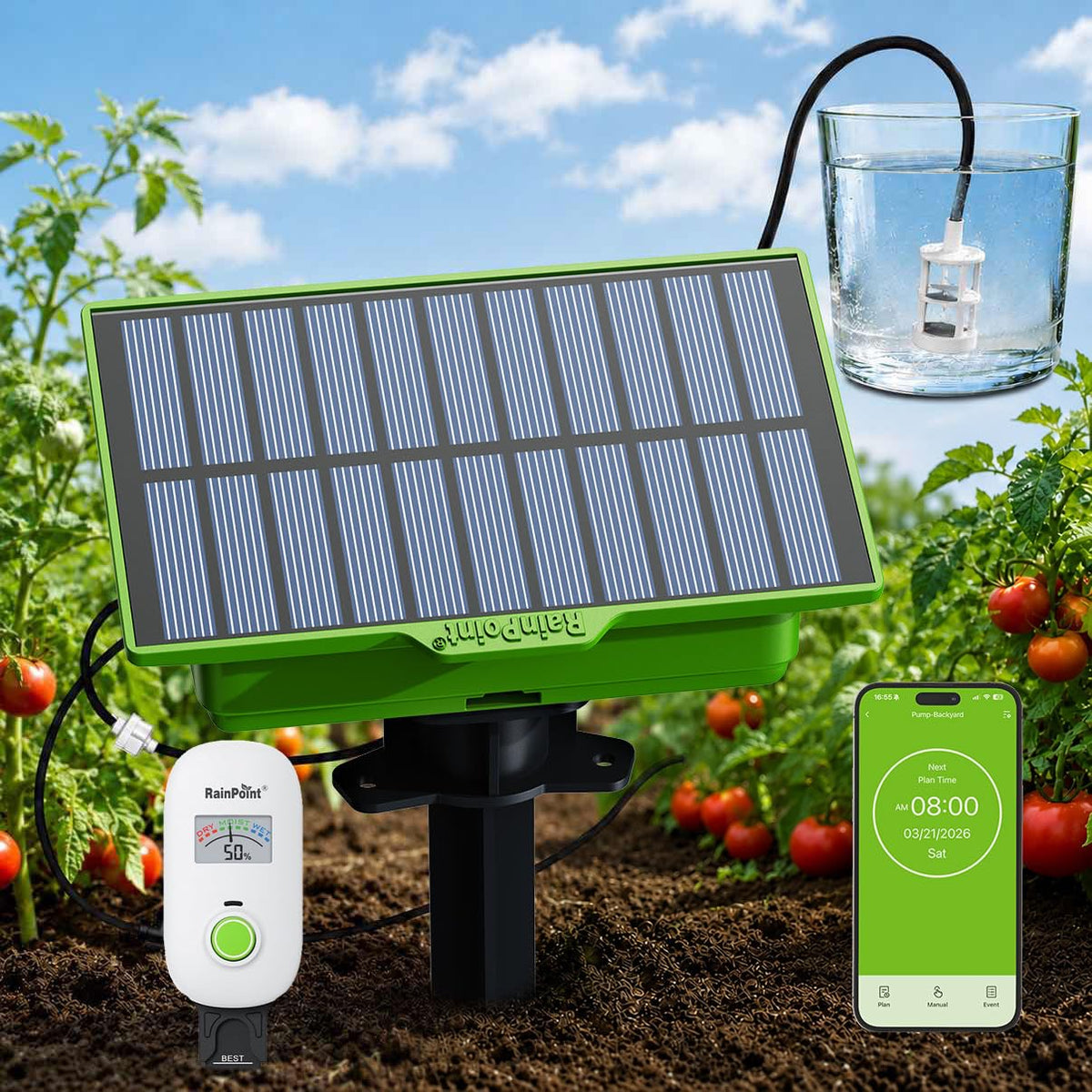 Solar WiFi Drip Watering System & WiFi Moisture Sensor