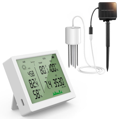 7-in-1 Soil Moisture Meter for Plants with Solar Wireless