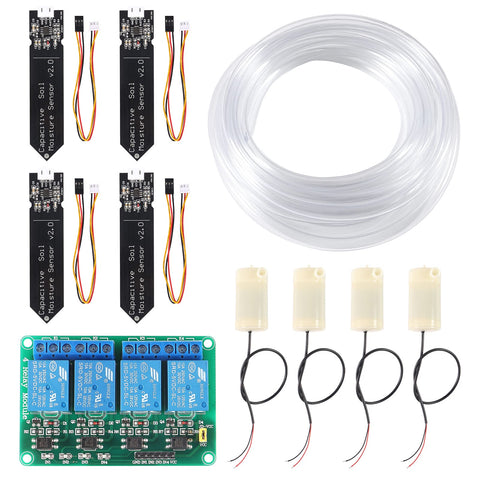 4pcs Capacitive Soil Moisture Sensor 4Channel 5V Relay