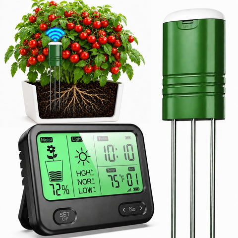 Moisture Meter for Plants, 4-in-1 Wireless Soil Tester