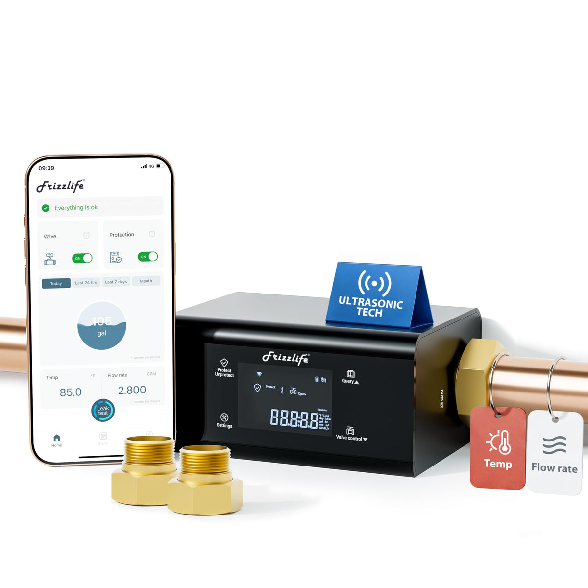 LP365 Smart Water Monitor and Automatic Shutoff Valve