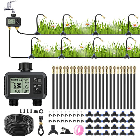 200 Ft Drip Irrigation System with Smart Water Timer