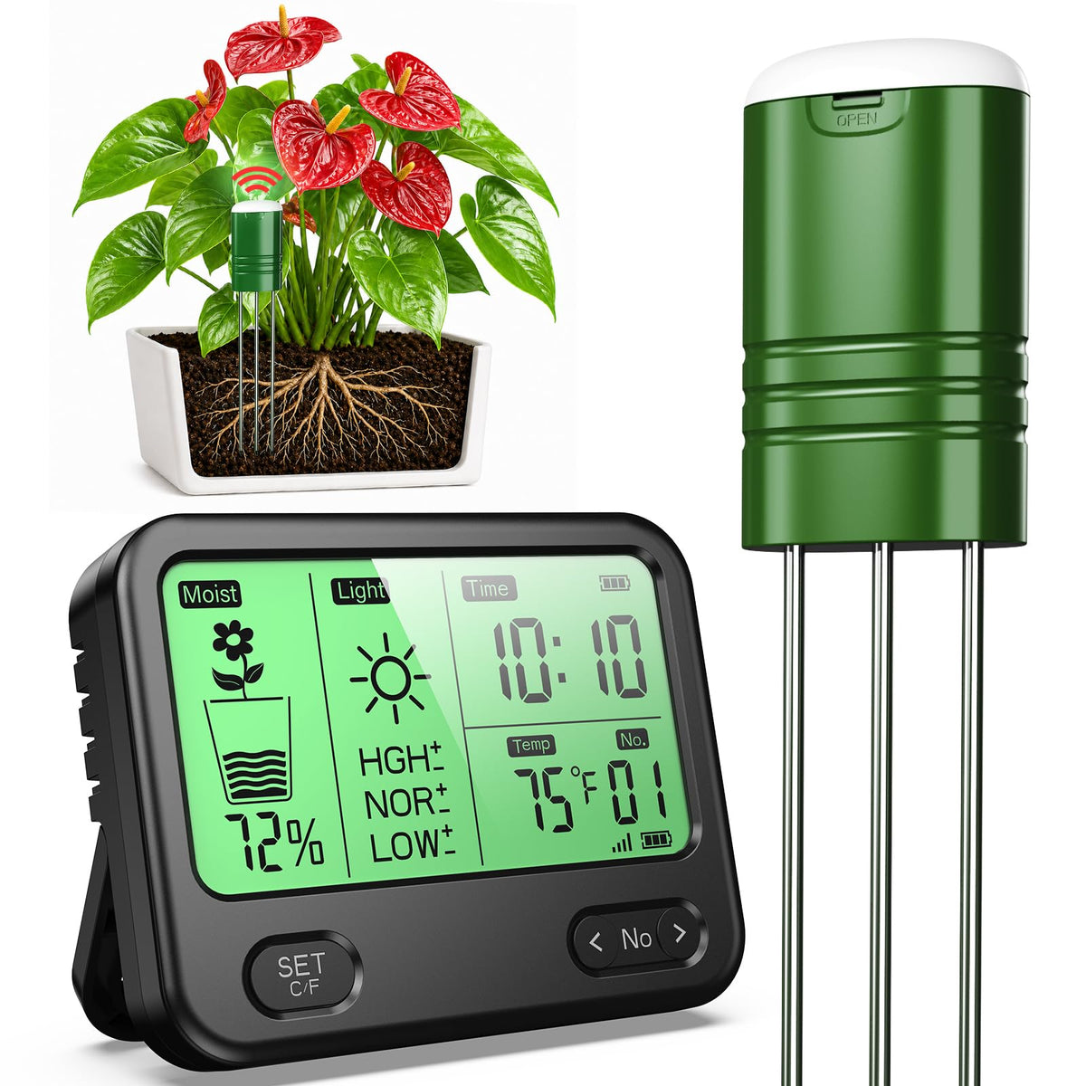 4-in-1 Soil Moisture Meter for Plants