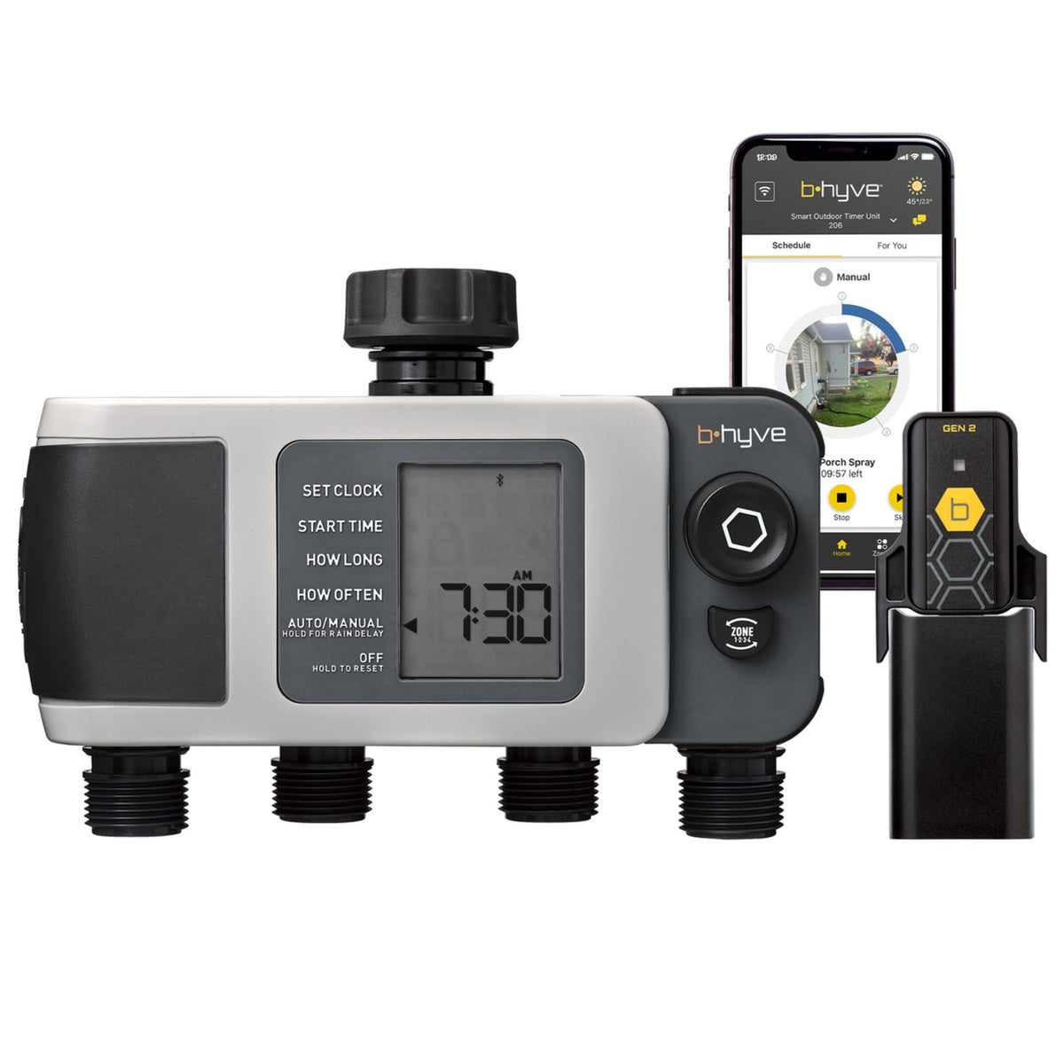 B-hyve XD 4-Port Smart Hose Watering Timer with Wi-Fi Hub