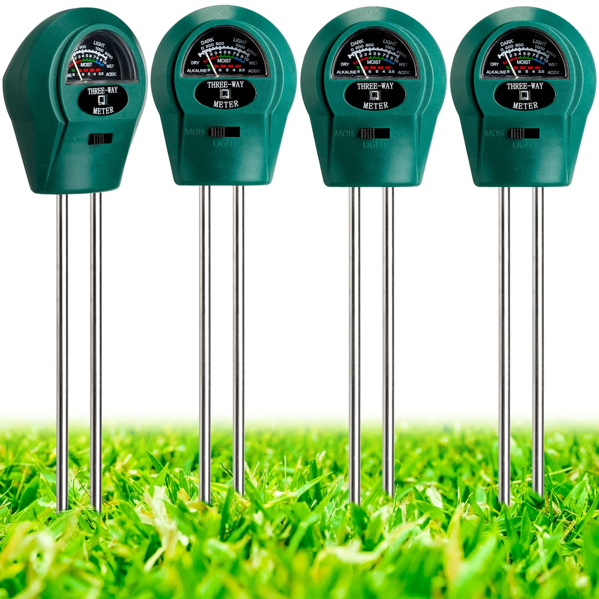 4 Pack Plant Moisture Meter, 3 in 1 Plant Water Meter