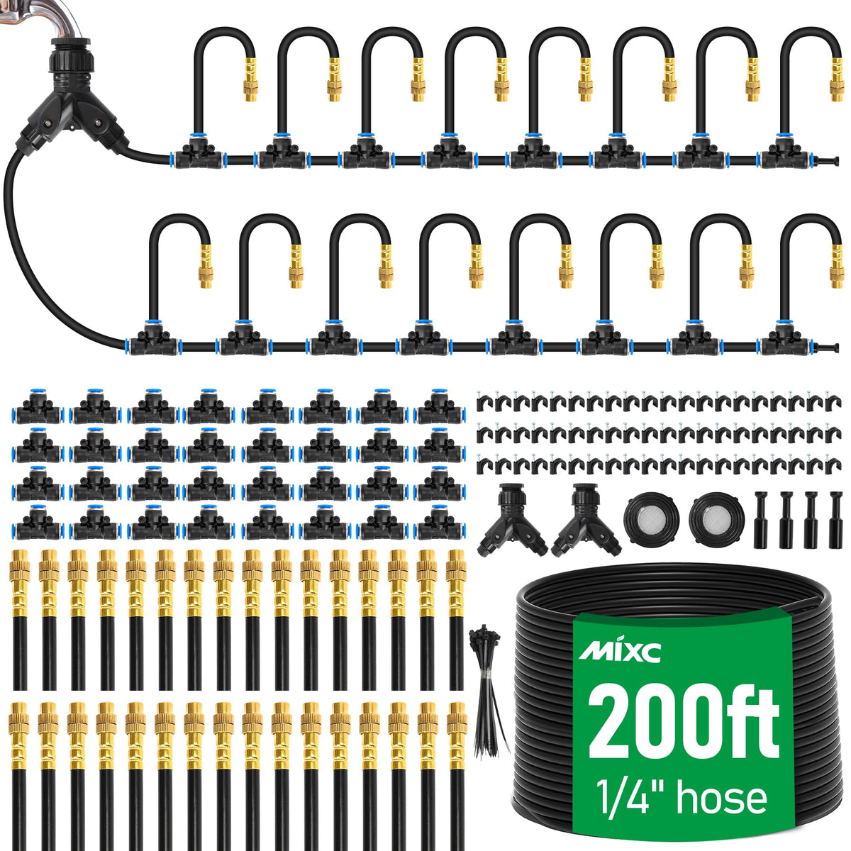 200Ft 1/4" Drip Irrigation System