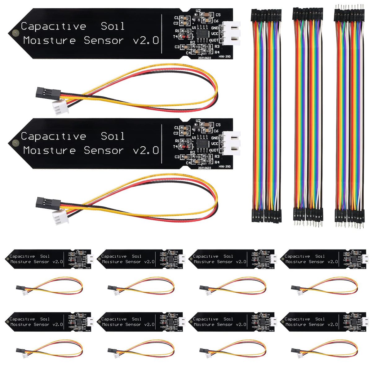 10pcs Capacitive Soil Moisture Sensor Corrosion Resistant