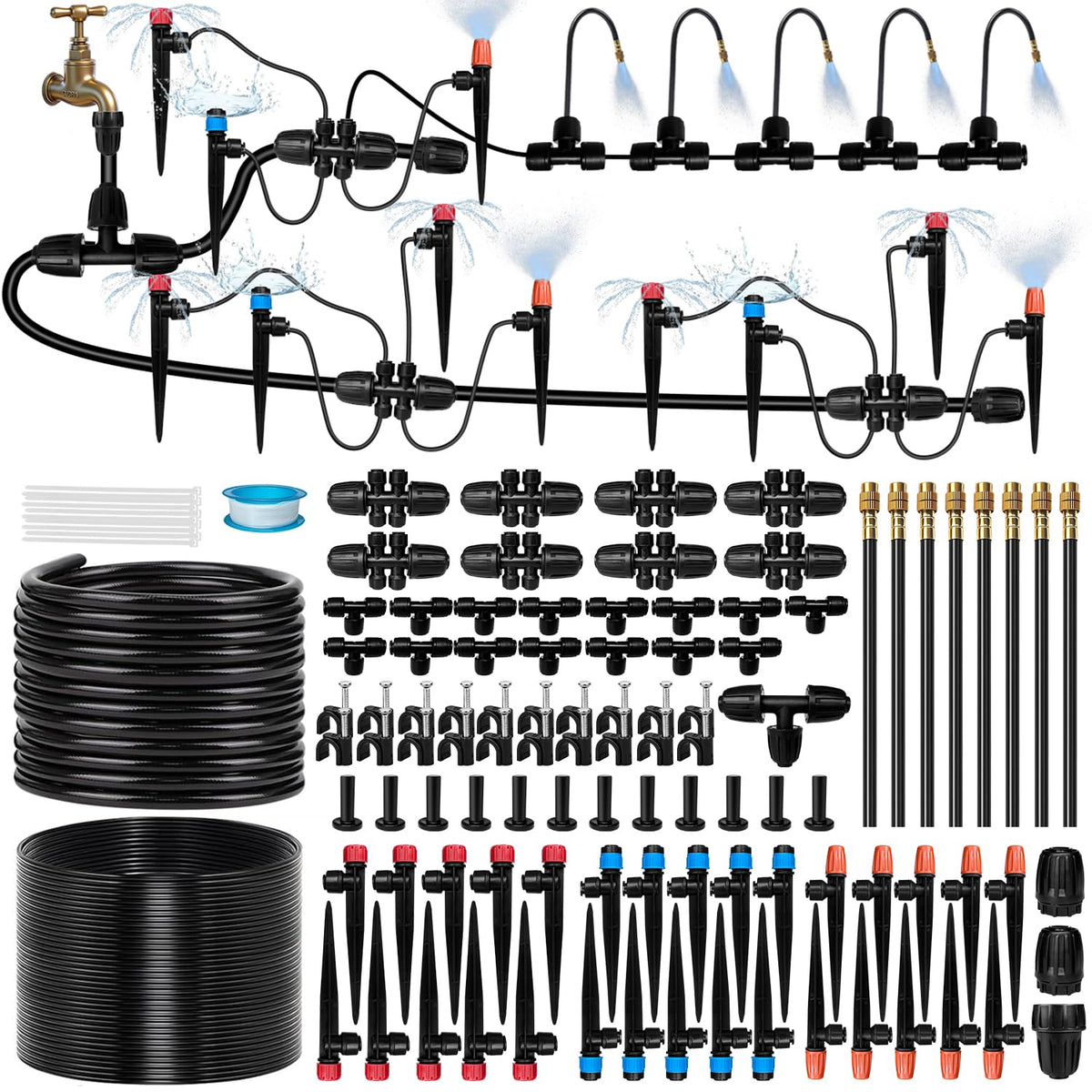230FT Drip Irrigation System for Garden with 38pcs